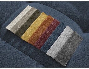 Kék zsenília kinyitható-tárolóhelyes sarokkanapé (jobb oldali-heverő résszel) Roxelane – Bobochic Paris