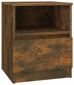 füstös tölgy színű szerelt fa éjjeliszekrény 40 x 40 x 50 cm