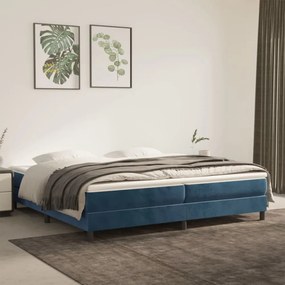 sötétkék bársony ágykeret matrac nélkül 200x200 cm