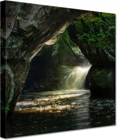 Vászonkép 60x60 Hegyek Sziklák Vízesés