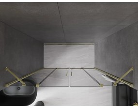 Mexen Velar Duo, tolózuhanyajtó 200 cm-es nyitáshoz, 8 mm-es szürke üveg, arany matt, 871-200-000-42-55