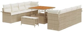 vidaXL Kerti Kanapé Szett párnával tárolóval 11 pcs Beige és krém