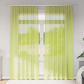 vidaXL 2 db almazöld fátyolfüggönyök rúd zsebekkel 140x260 cm