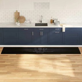 Konyhai szőnyeg Fekete 300 x 60 cm Bársony