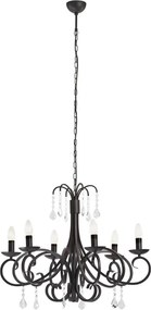 ARGON 2562 DIADEMA Kristály Csillár Fekete E14 IP20