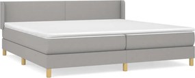 vidaXL világosszürke szövet rugós ágy matraccal 200 x 200 cm