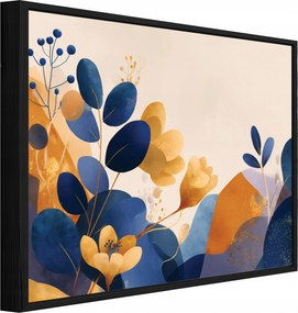 Vászonkép Fekete Keretben Absztrakt Levelek Glamour Hálószoba 60x40