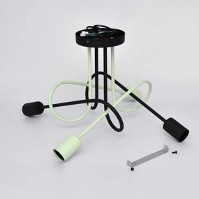 Felületre szerelhető csillár OXFORD 4xE27/15W/230V fekete/zöld