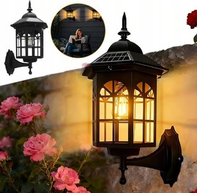 Fali Lámpa Napelemes Kültéri Fali Lámpa Szürkület Érzékelő 3 Világítási Mód