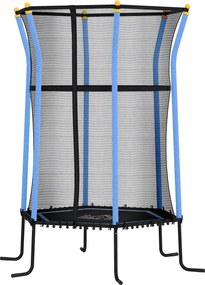 HOMCOM Gyermek Trampolin Ø163,5 cm, Belső Trampolin Biztonsági Hálóval és Élborítással, Bungee Kábellel, 50 kg-ig, 3-10 Éves Gyerekeknek Kék | Aosom