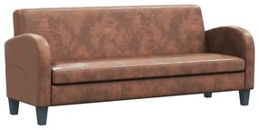 vidaXL háromszemélyes barna művelúr kanapé