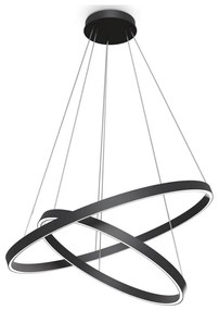 Maytoni MOD058PL-L74B3K - LED Csillár zsinóron RIM LED/88W/230V átm. 80 cm fekete