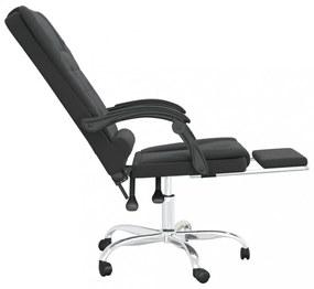 vidaXL fekete műbőr dönthető irodai masszázsszék