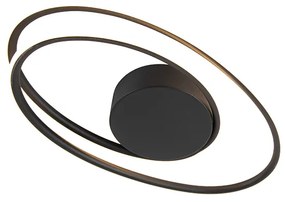 Design mennyezeti lámpa fekete, beépített LED-del, 3 fokozatban szabályozható - Rowan