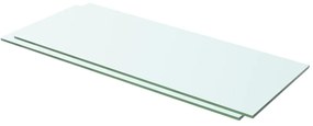 2 db átlátszó üveg paneles polc 60 x 20 cm