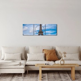 Kép - Eiffel torony (órával) (90x30 cm)