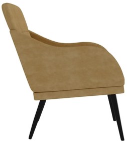barna bársonyfotel 63 x 76 x 80 cm