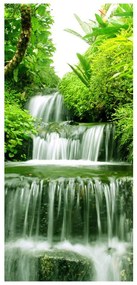 Fotótapéta ajtóra - Vízesés az esőerdőben (95x205cm)