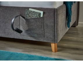 Szürke kárpitozott sarok gyerekágy ágyrács nélkül 140x200 cm Fun – Meise Möbel