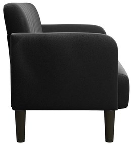 fekete bársony loveseat kanapé 109 cm