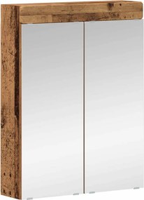 vidaXL Fürdőszobai tükörszekrény TULUM Öreg fa 60 x 16,5 x 78 cm