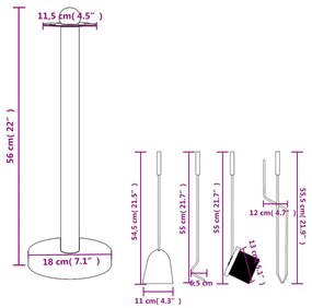 5 darabos kandallószerszám-készlet 18 x 56 cm acél