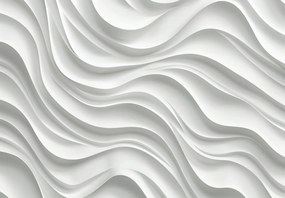 Fotótapéta - 3D fehér hullámok (147x102 cm)