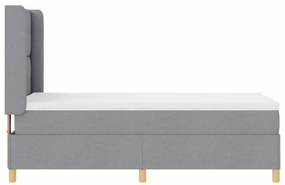 Box Spring ágy matracmal Világosszürke 100 x 200 cm szövet