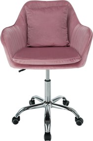 Irodai szék, rózsaszín Velvet szövet/króm, KLIAN