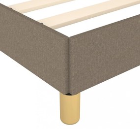 tópszínű szövet ágykeret fejtámlával matrac nélkül 90x200 cm