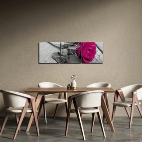 Kép - Rózsaszín rózsa (órával) (90x30 cm)