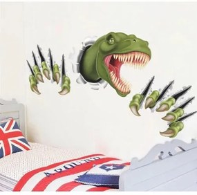Öntapadó dekoráció 3D Dinosaurus, zöld