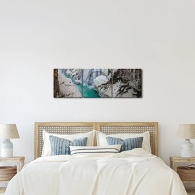Kép - Izlandi természet (órával) (90x30 cm)