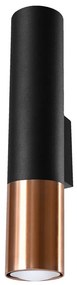 Sollux SL.0944 - Fali lámpa LOOPEZ 2xGU10/10W/230V fekete/réz SL.0944