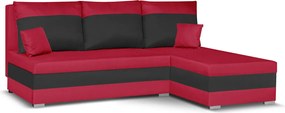GUSTO Kinyitható sarokkanapé Piros/fekete