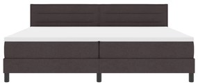 vidaXL Boxspring Ágy Mattal és LED-del Sötétbarna 200x200 cm Szövet