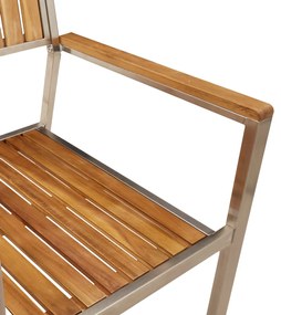 rakásolható kerti székek 8 db 54.5x56x87 cm tömör akácfából