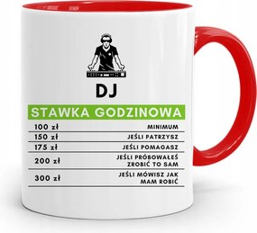 Dja Zene Bögre Piros Dj Óradíj Nyomtatott Fényképpel