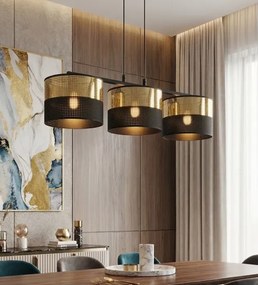 LUX kábeles csillár 3xE27/15W/230V fekete/arany