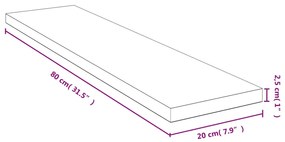 bambusz fali polc 80x20x2,5 cm