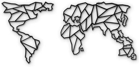 Map Of The World Clear fém fali dekoráció, 85 x 170 cm
