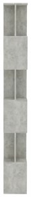 betonszürke szerelt fa könyvszekrény/térelválasztó 80x24x192 cm