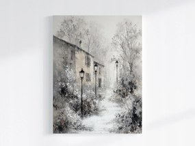 Vászonkép Canvas Tájkép Város Utca Sikátor Tél Hó 75x100