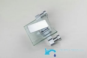 Fali kádtöltő csaptelep EYN SK9024 LED-világítással, üveg vízeséskifolyóval és króm felülettel