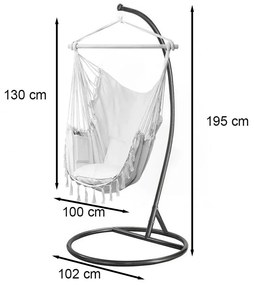 Puerto függőszék állvánnyal bézs-barna