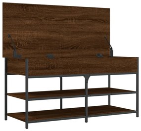 barna tölgy színű szerelt fa cipőtároló pad 100 x 42,5 x 50 cm