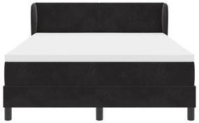 Boxspring Ágy Mattal Fekete 140x200 cm Bársonyos