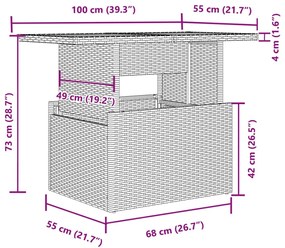 2 részes fekete polyrattan/akácfa kerti kanapészett párnákkal