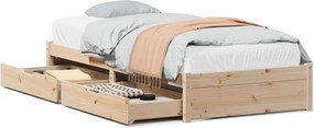vidaXL tömör fenyőfa ágy matrac nélkül 90 x 200 cm