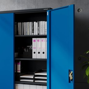 Fém iratszekrény JAN II, 1150 x 185 x 400 mm, antracit-kék